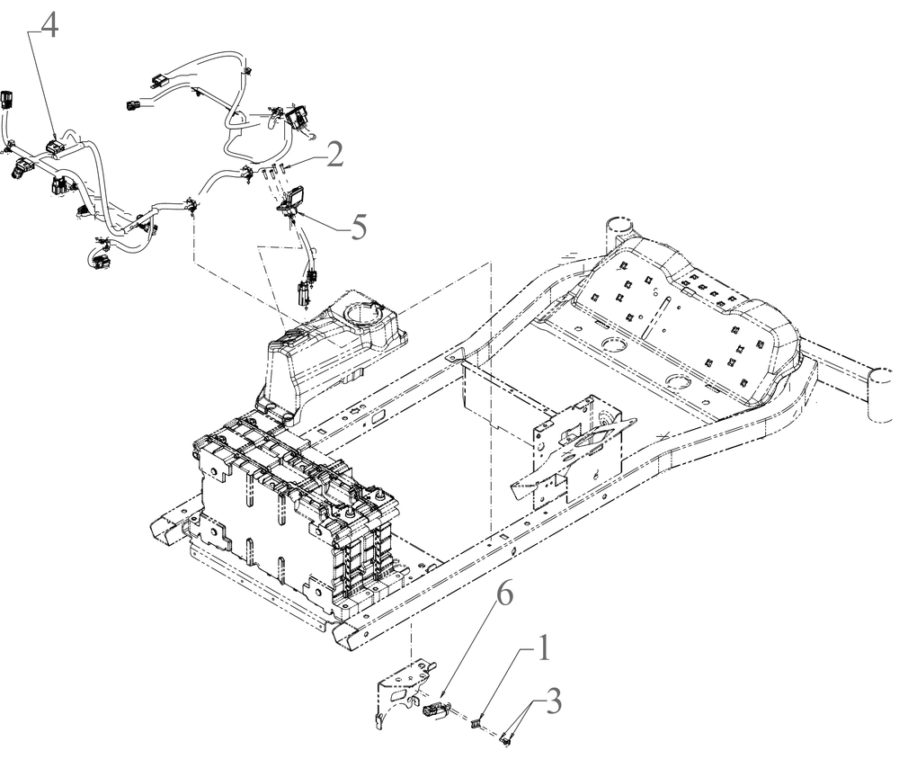 Harness Diagram and Parts List for ZT1-42E (34BBA2CS710)(2022) Cub Cadet Lawn Tractor